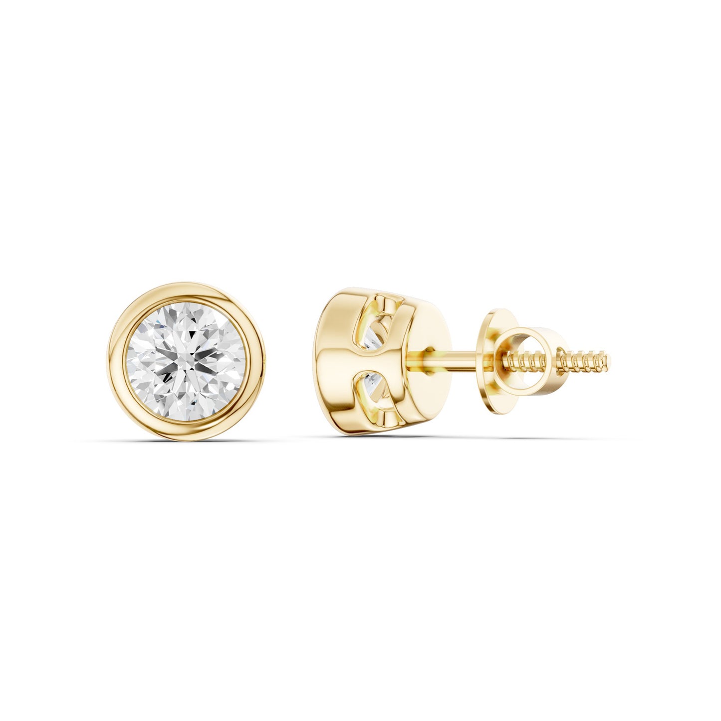 Faceted Bezel Round Studs