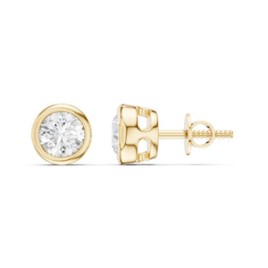 Faceted Bezel Round Studs