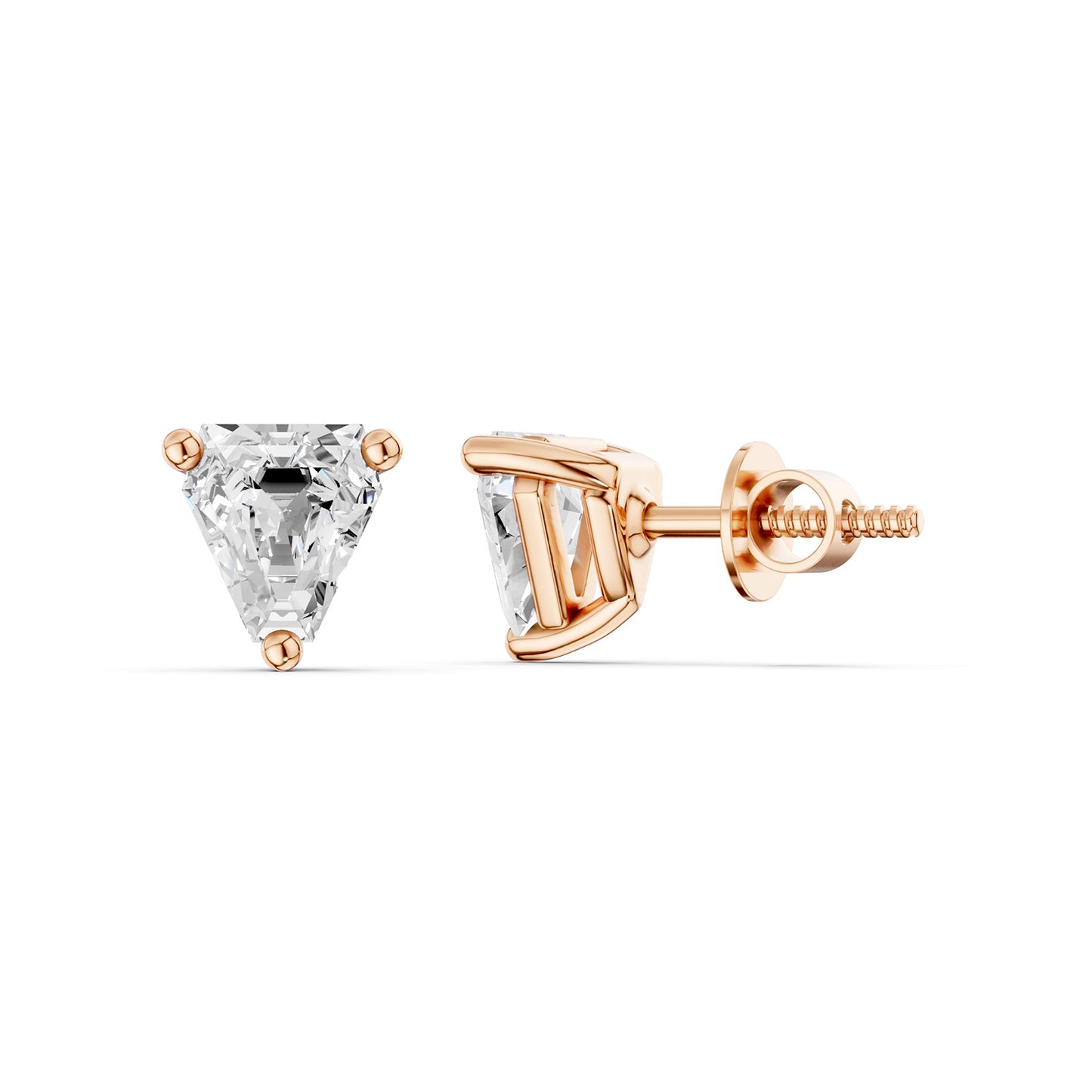Trillion-Cut Solitaire Studs