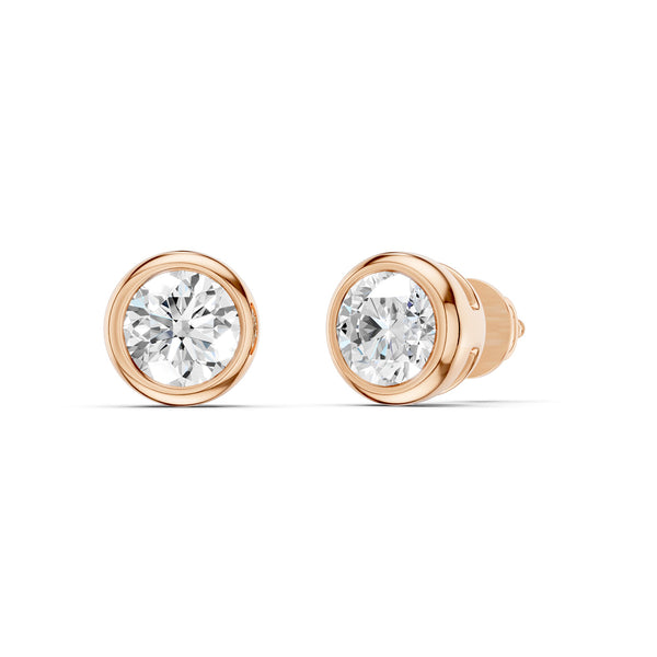 Faceted Open-H Bezel Round Studs