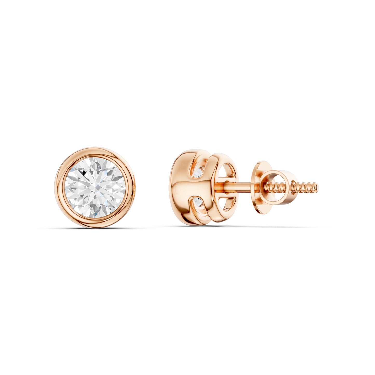 Faceted Open-H Bezel Round Studs