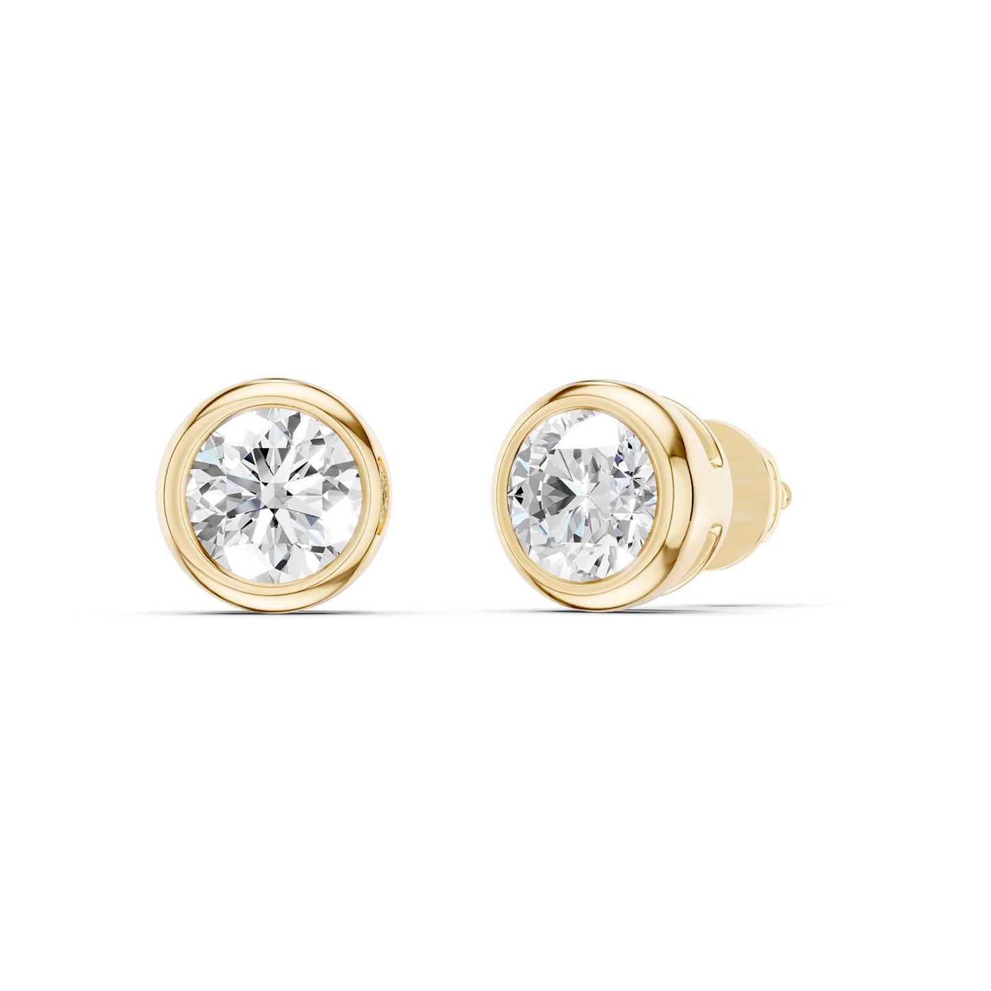 Faceted Open-H Bezel Round Studs