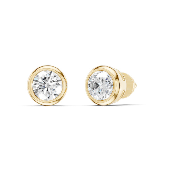 Faceted Open-H Bezel Round Studs