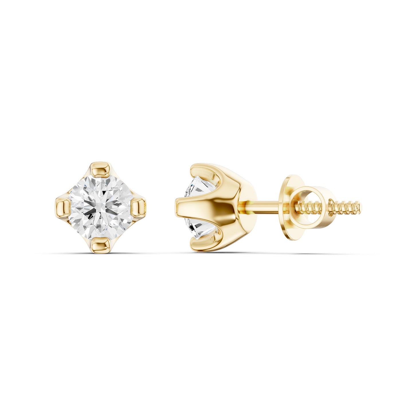 4-Prong Round Studs