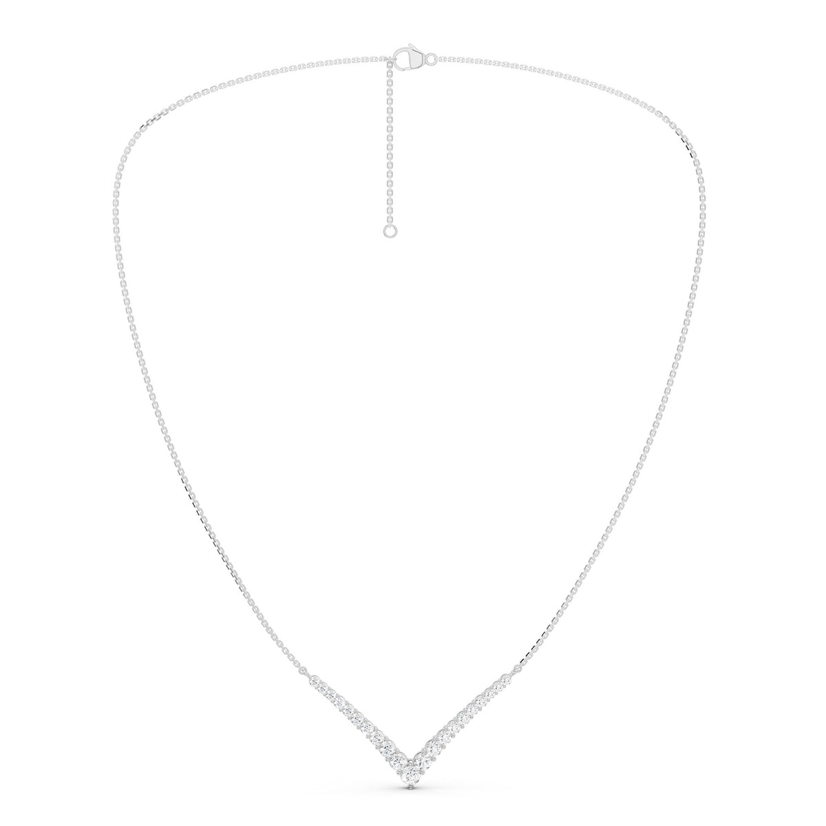 Graduated Chevron Pavé Necklace
