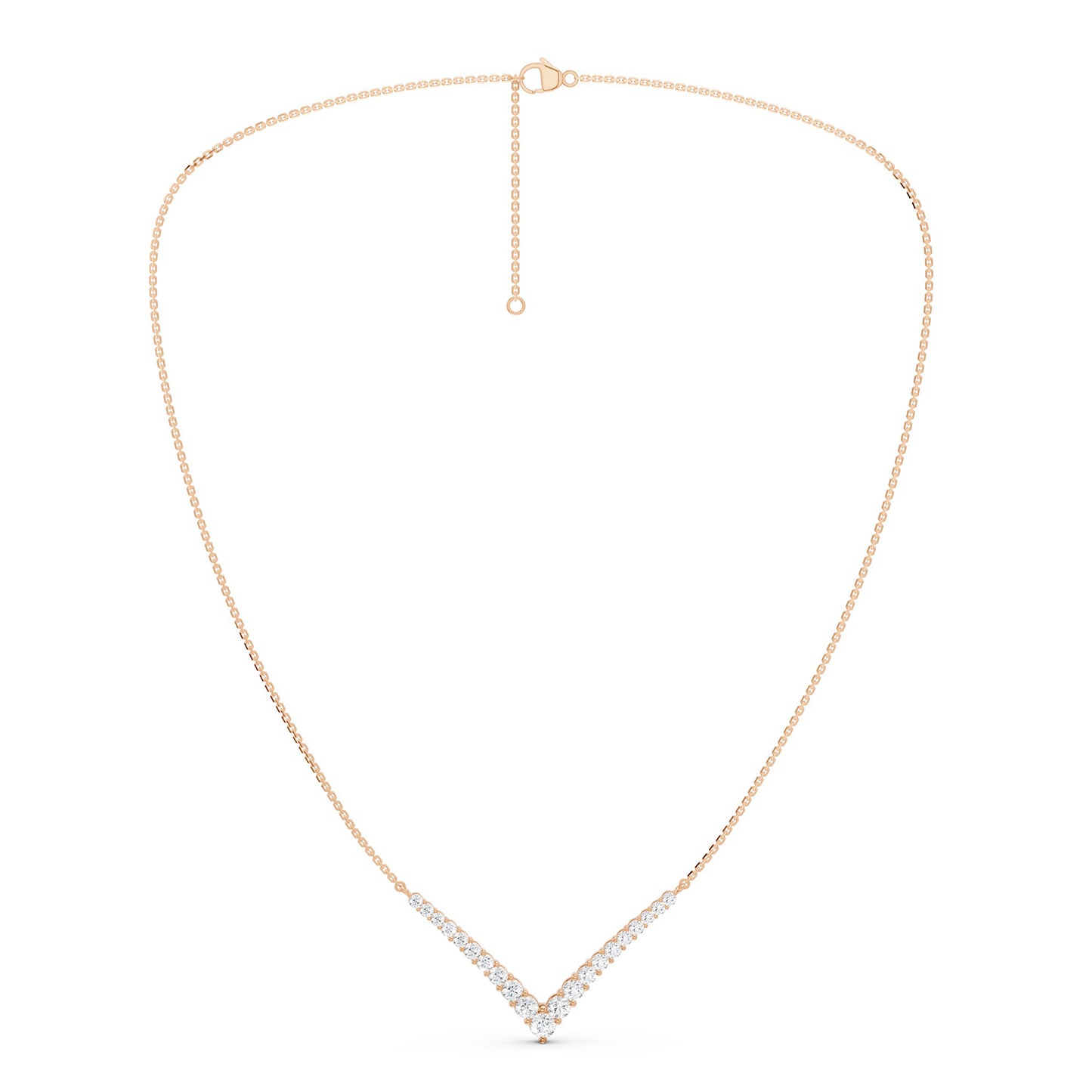 Graduated Chevron Pavé Necklace