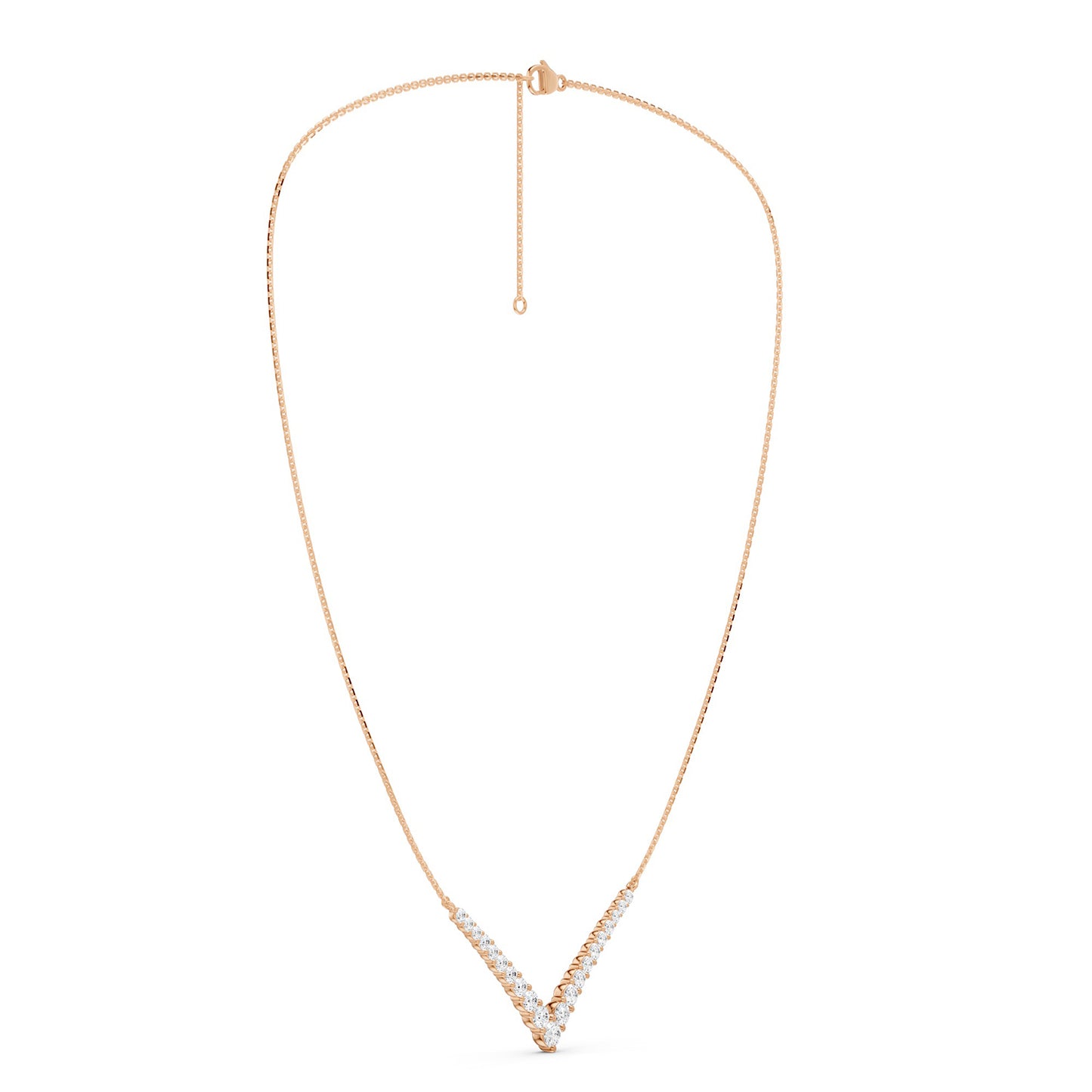 Graduated Chevron Pavé Necklace