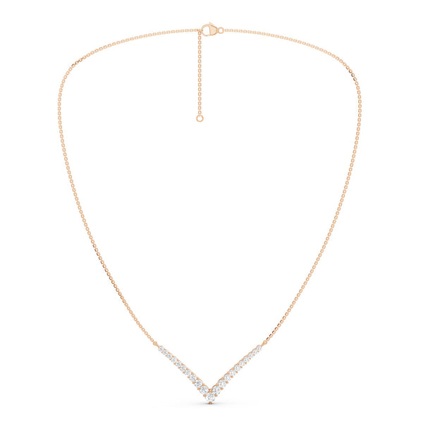Graduated Chevron Pavé Necklace