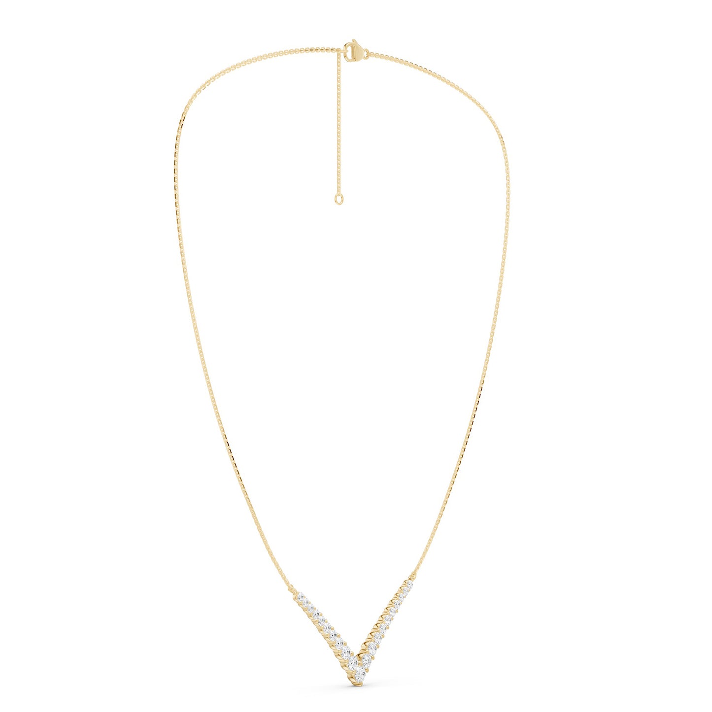 Graduated Chevron Pavé Necklace