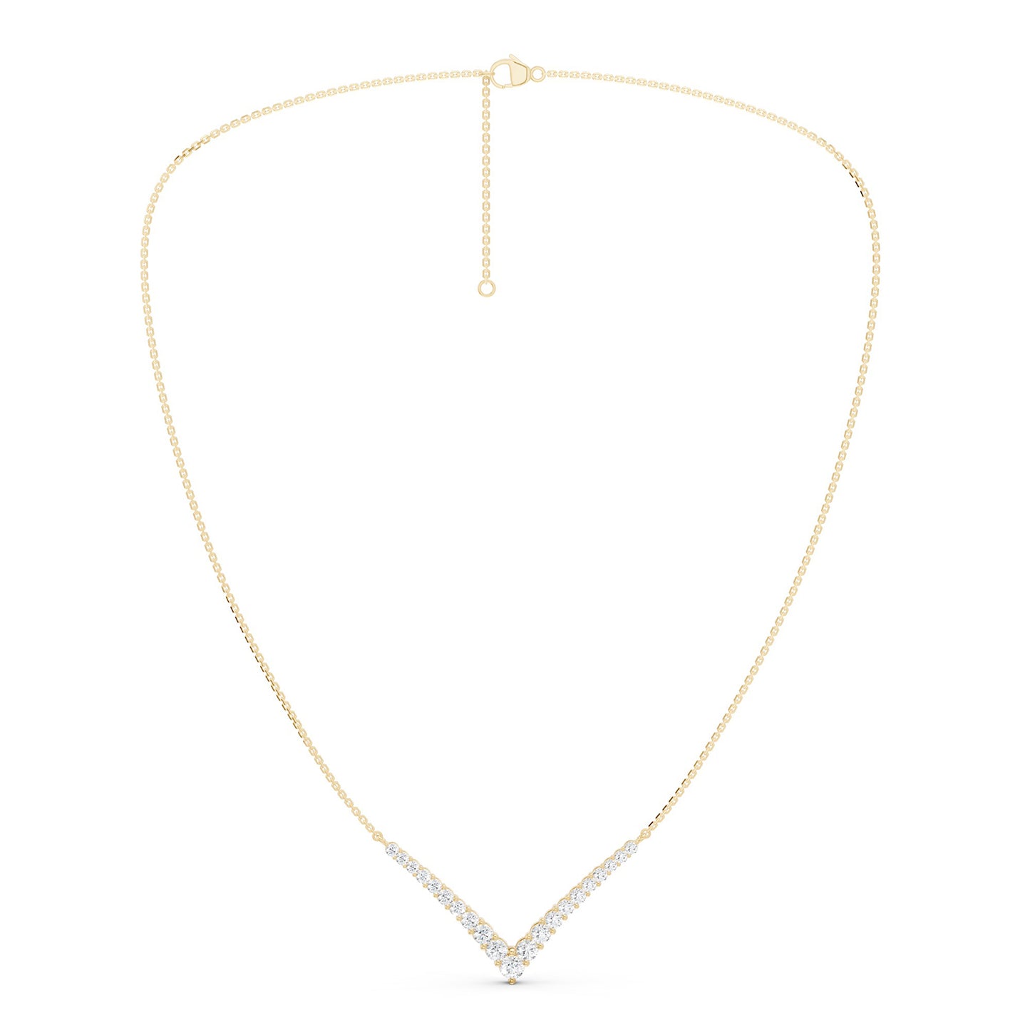 Graduated Chevron Pavé Necklace