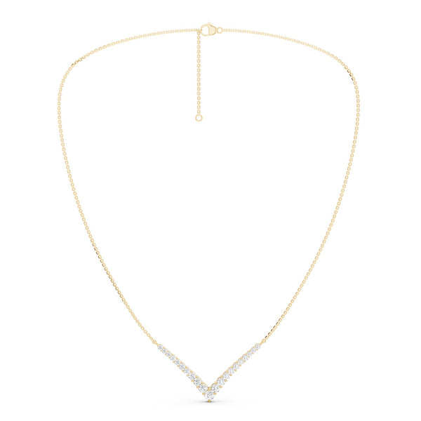Graduated Chevron Pavé Necklace