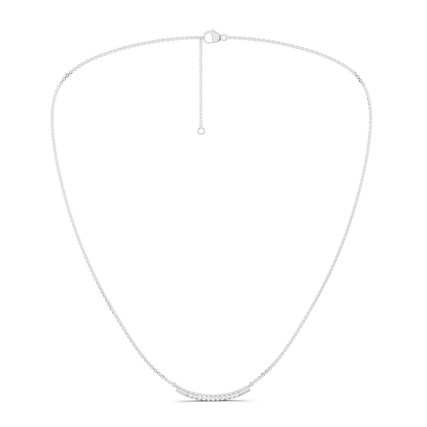 Curved Sleek Bar Pendant Necklace