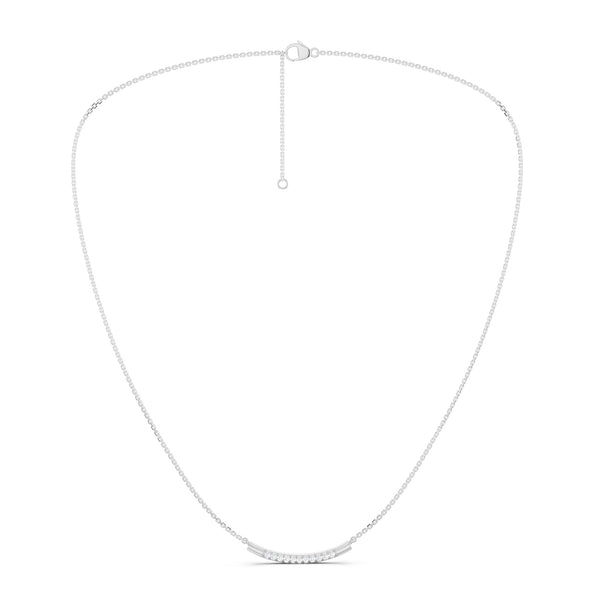 Curved Sleek Bar Pendant Necklace
