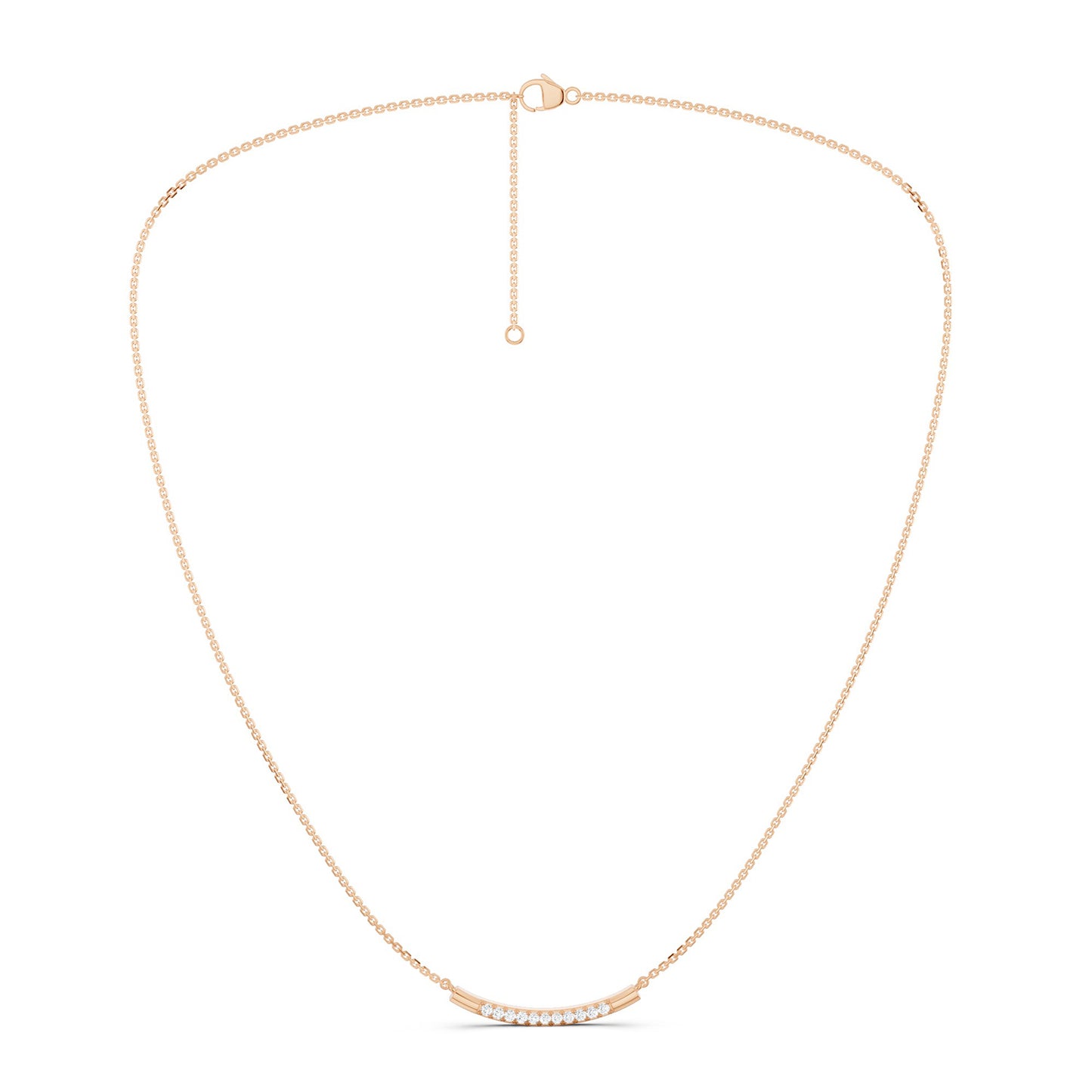 Curved Sleek Bar Pendant Necklace