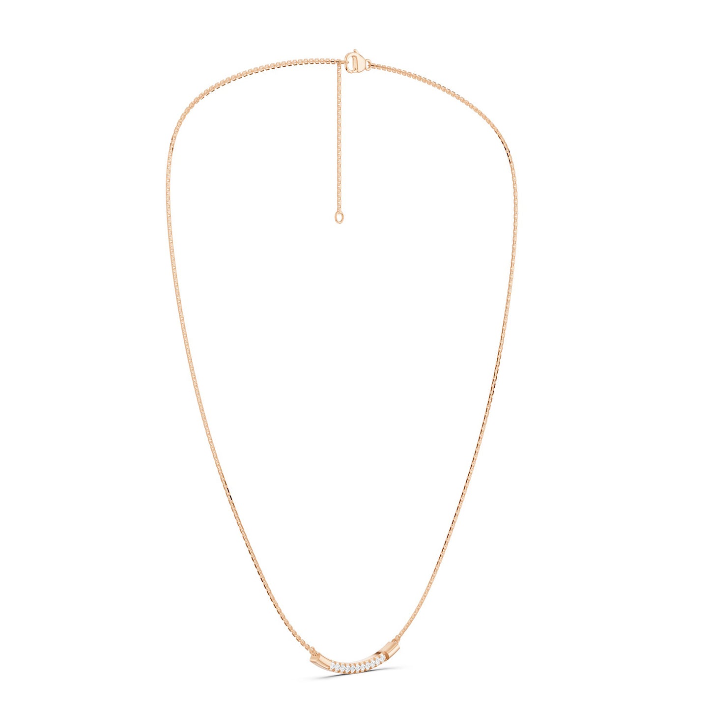 Curved Sleek Bar Pendant Necklace