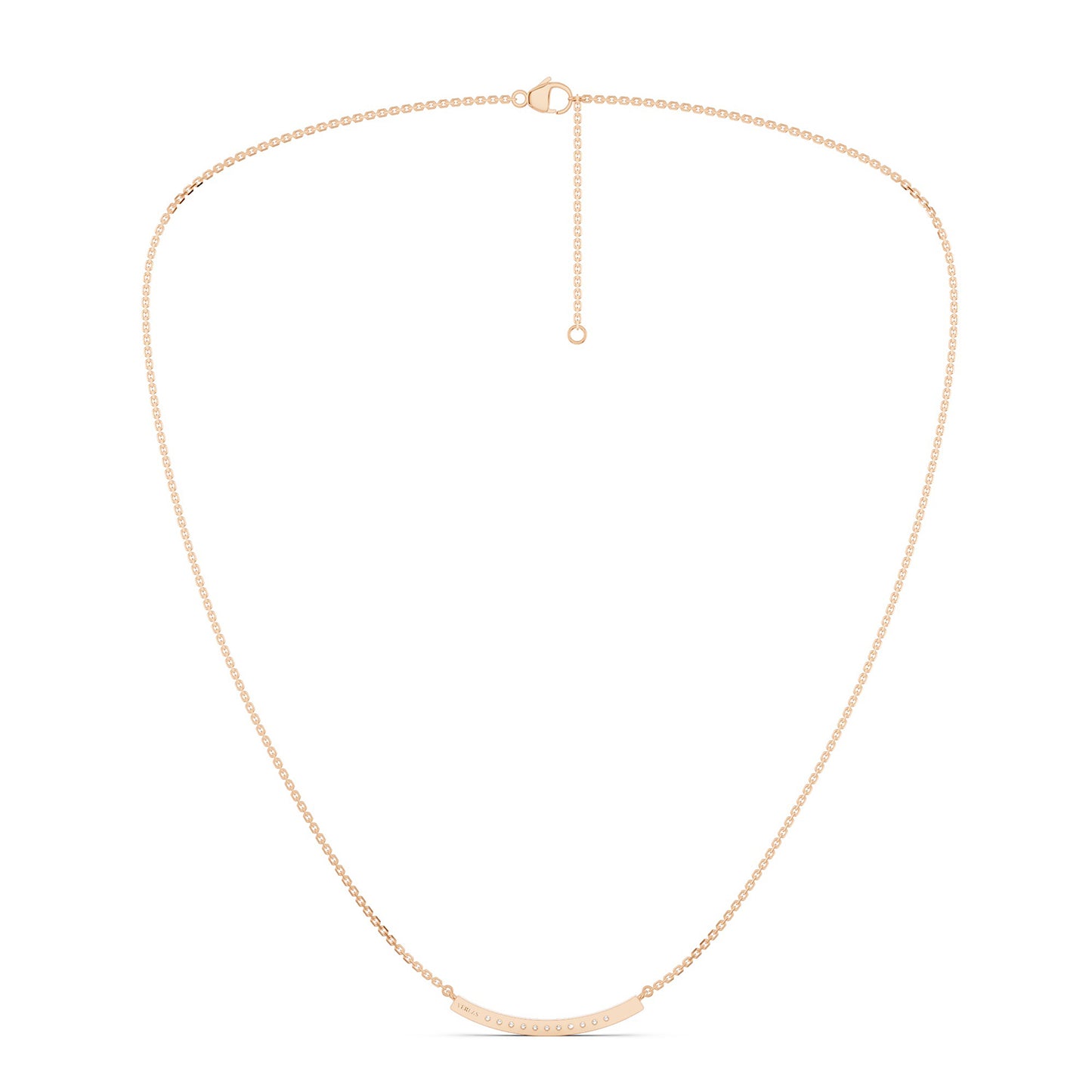Curved Sleek Bar Pendant Necklace