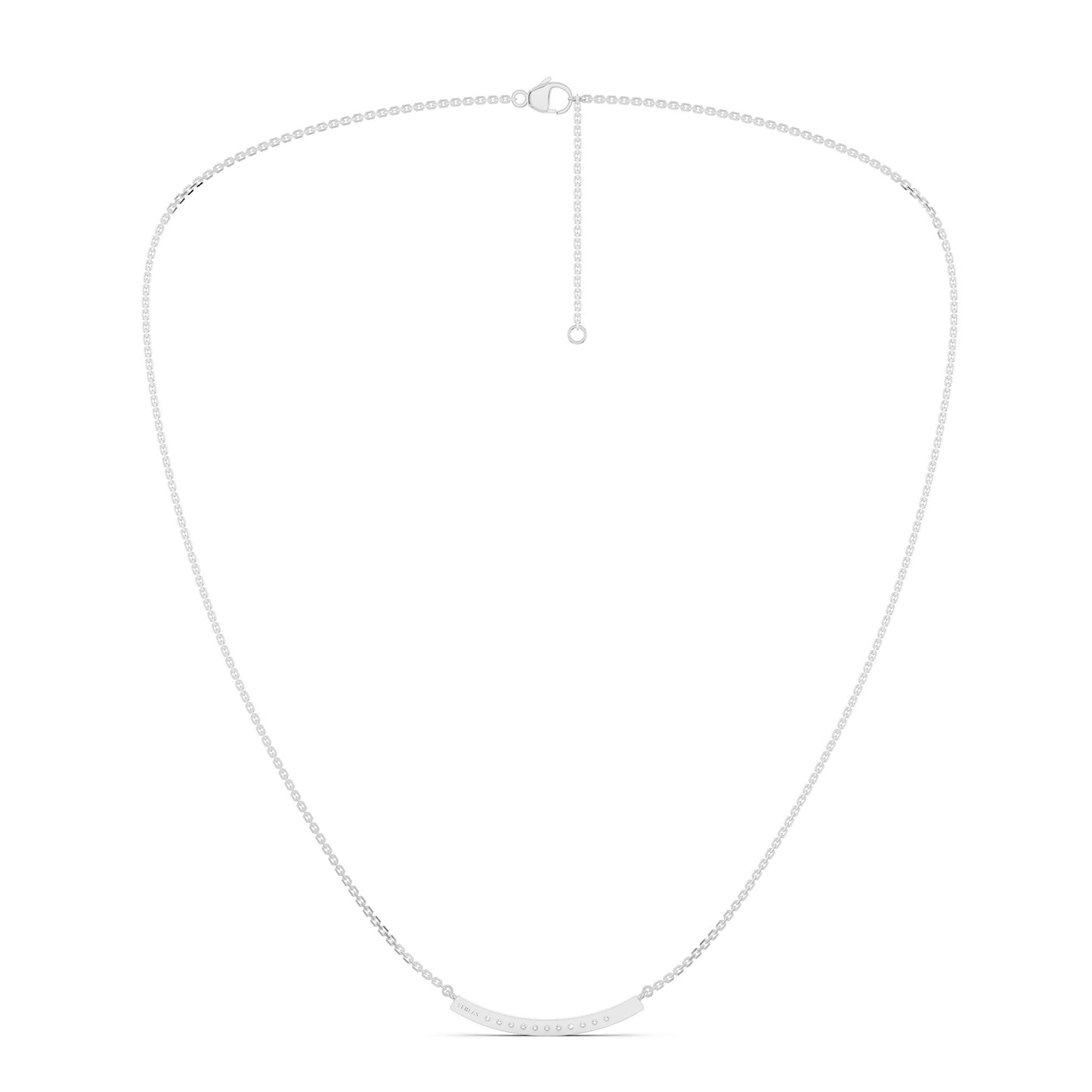 Curved Sleek Bar Pendant Necklace