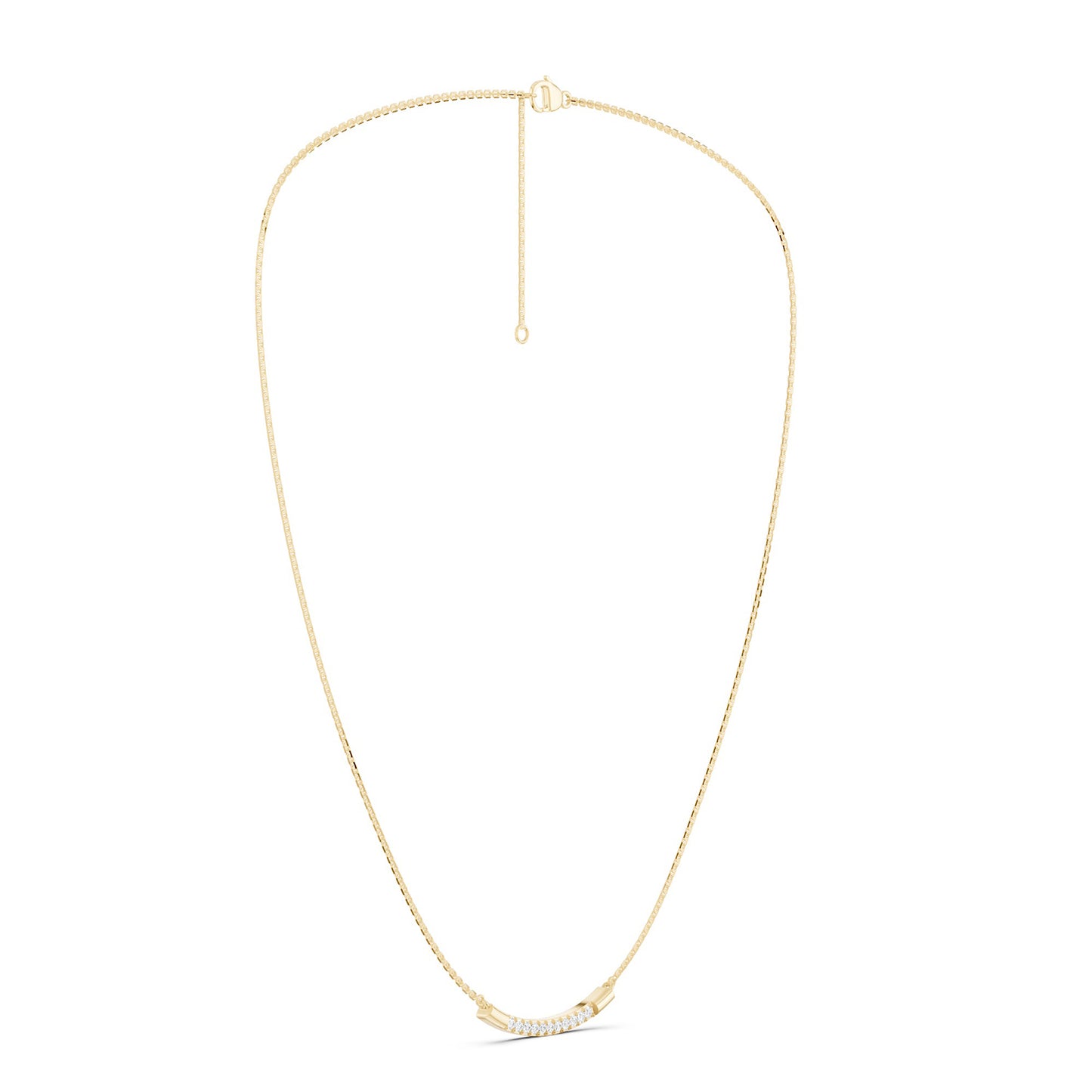 Curved Sleek Bar Pendant Necklace