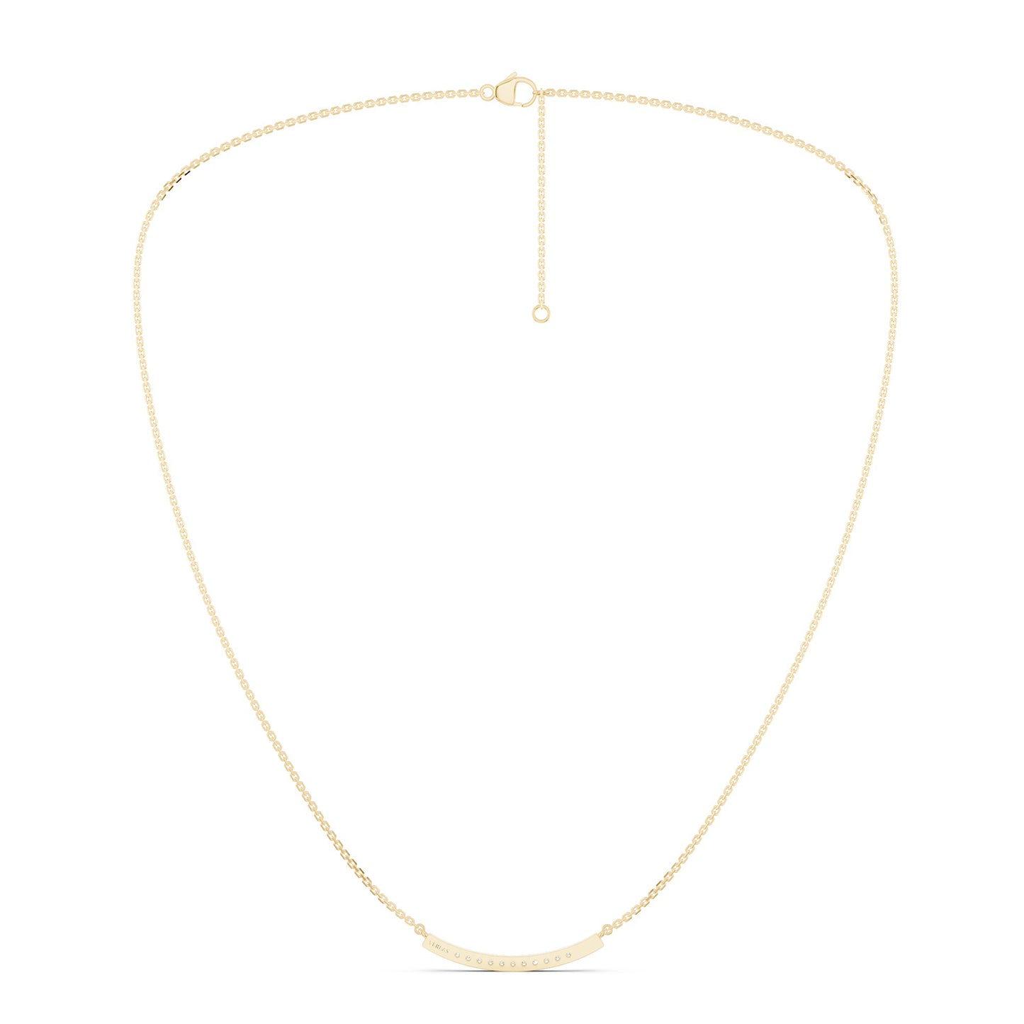 Curved Sleek Bar Pendant Necklace