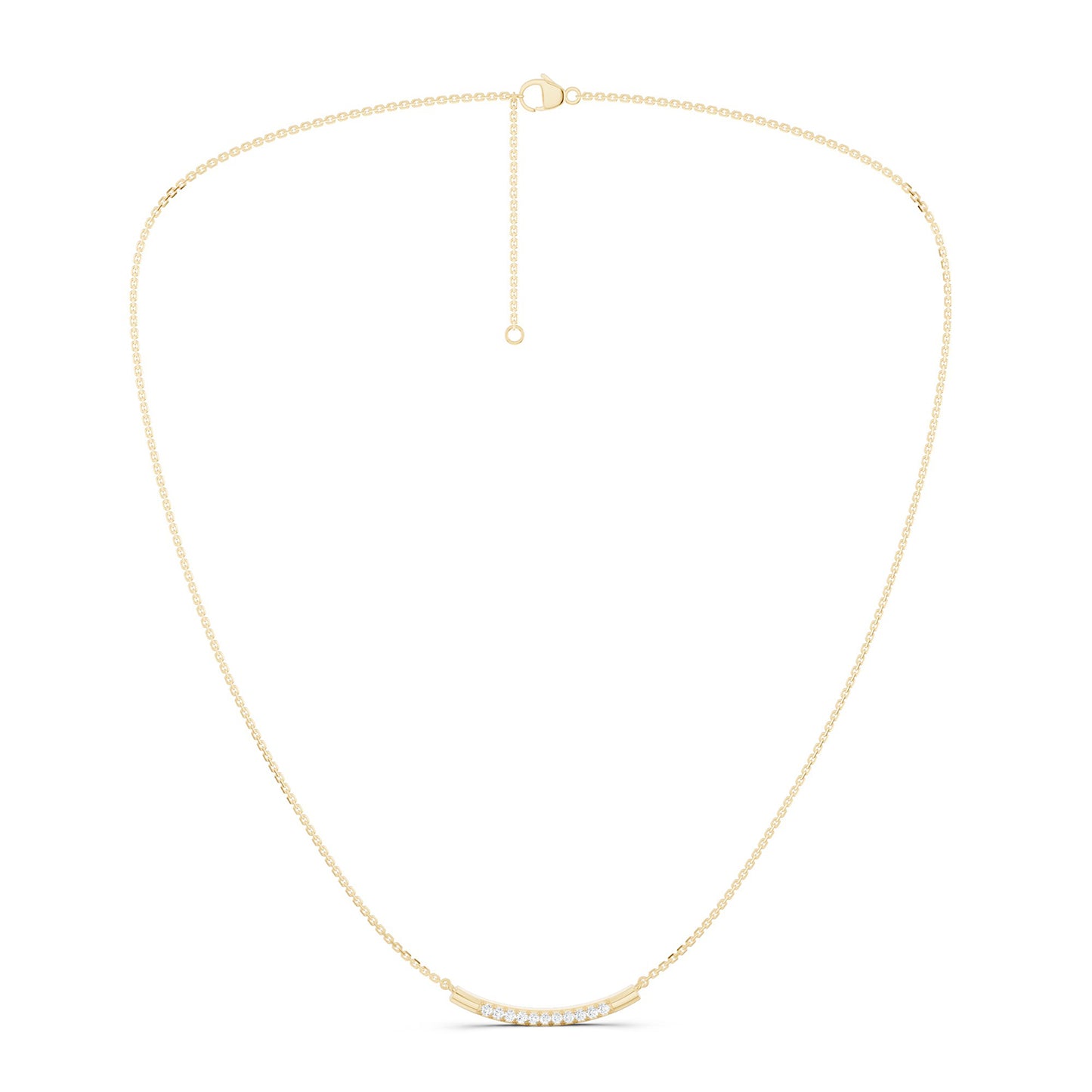 Curved Sleek Bar Pendant Necklace