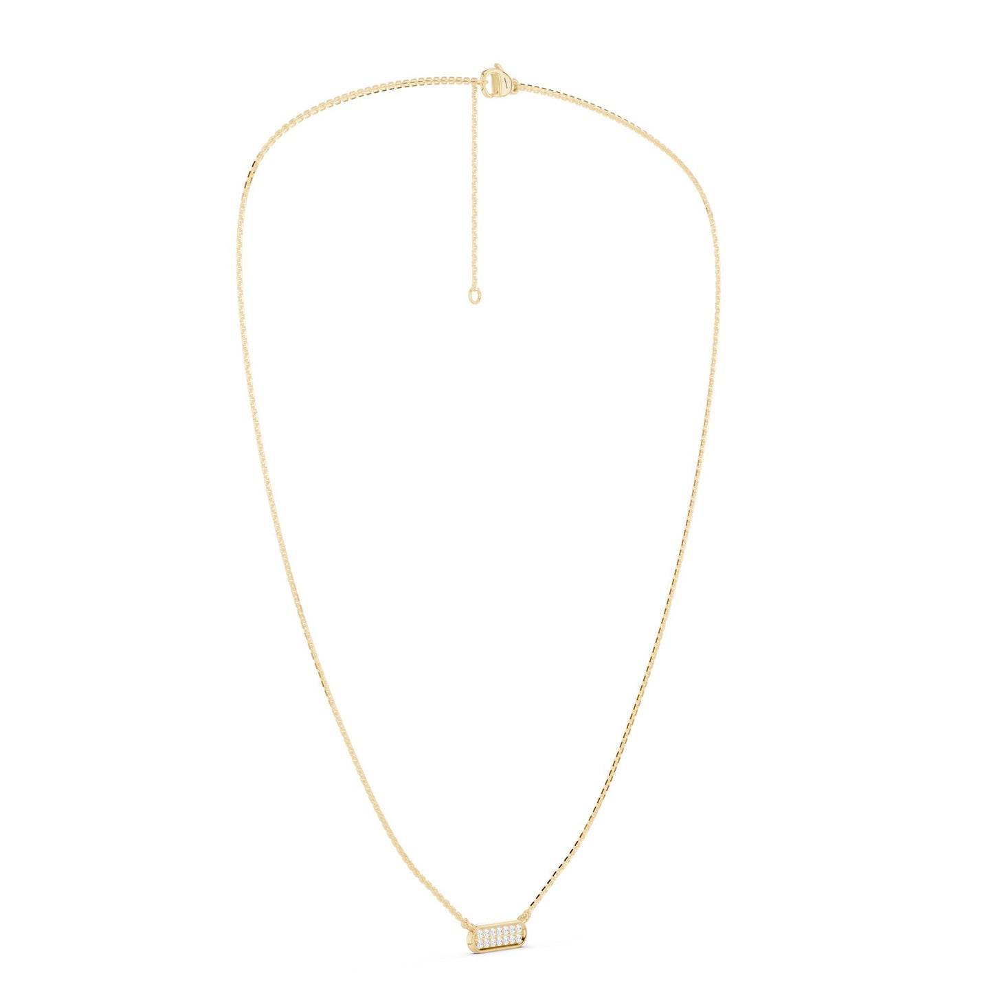 Curved Bar Pendant Necklace