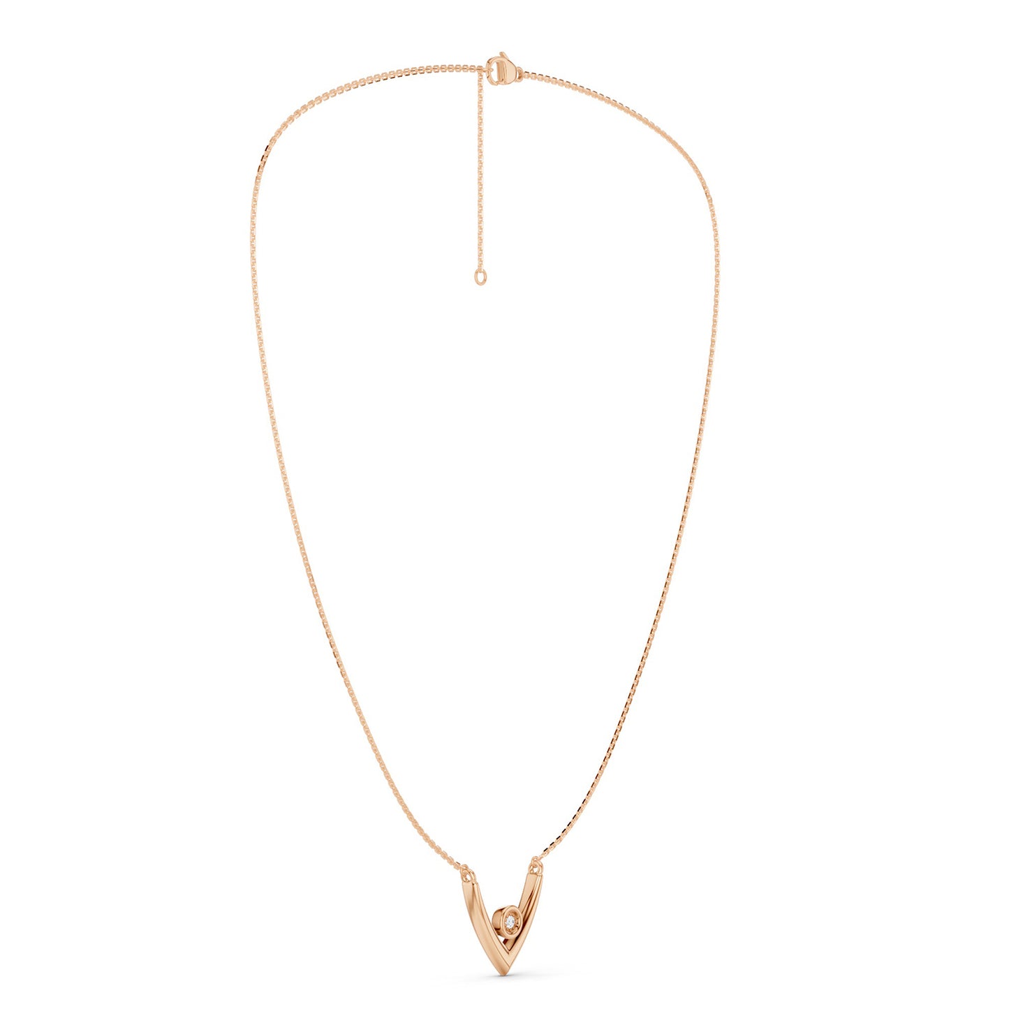 V Diamond Pendant Necklace