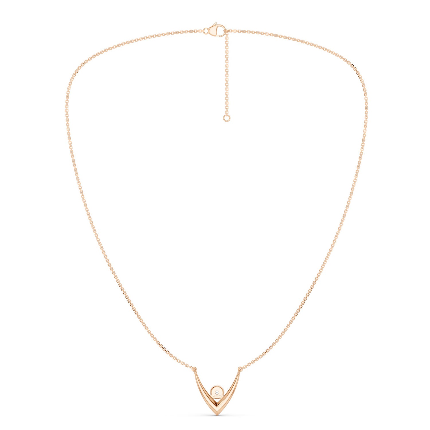 V Diamond Pendant Necklace