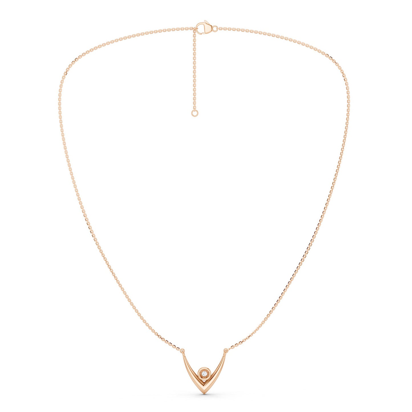 V Diamond Pendant Necklace
