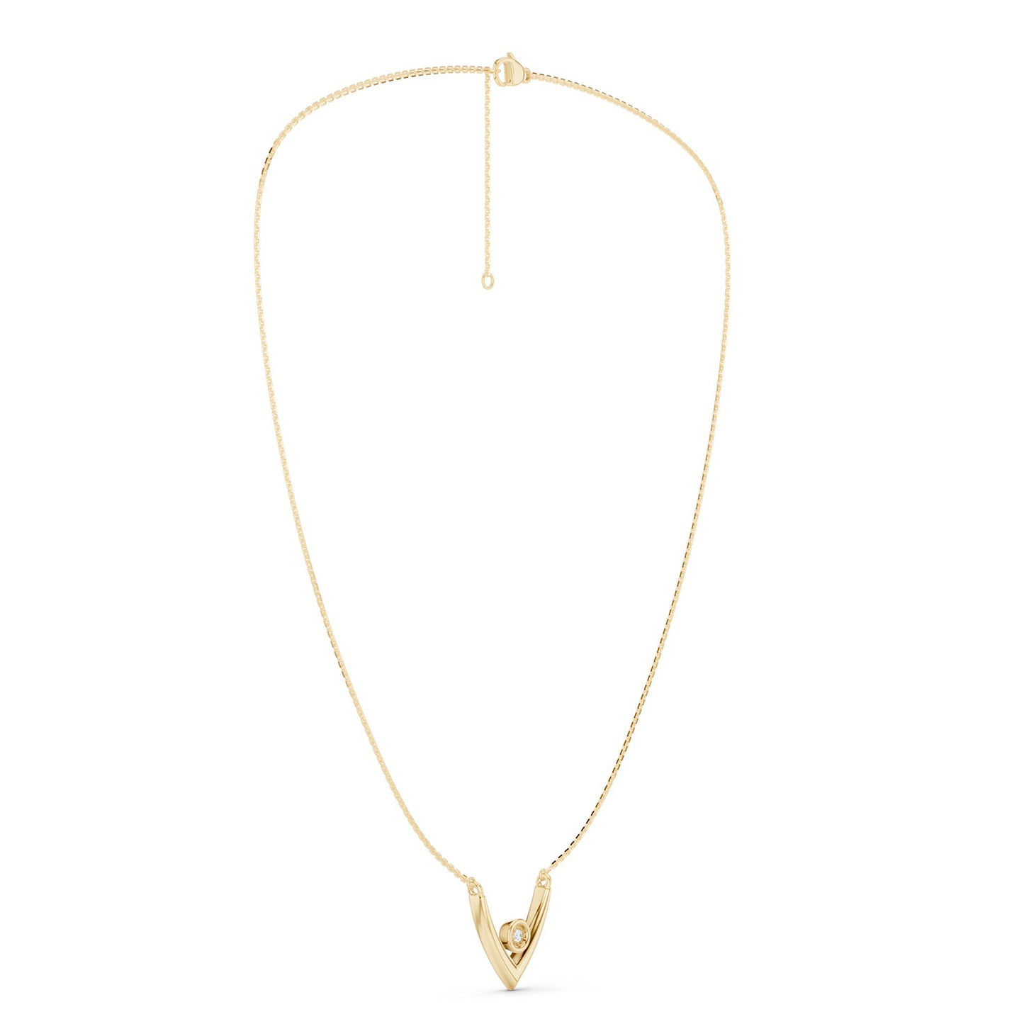 V Diamond Pendant Necklace