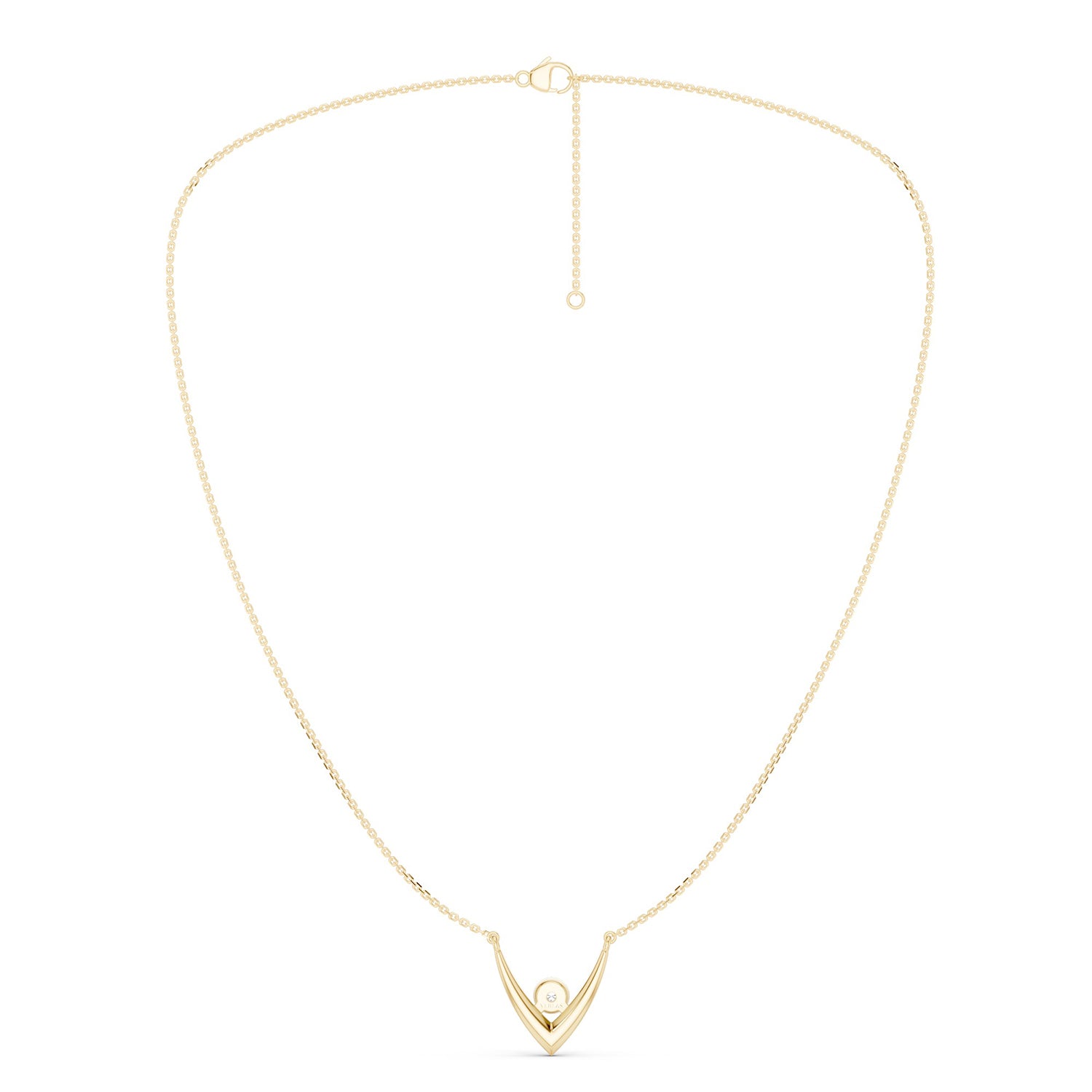 V Diamond Pendant Necklace
