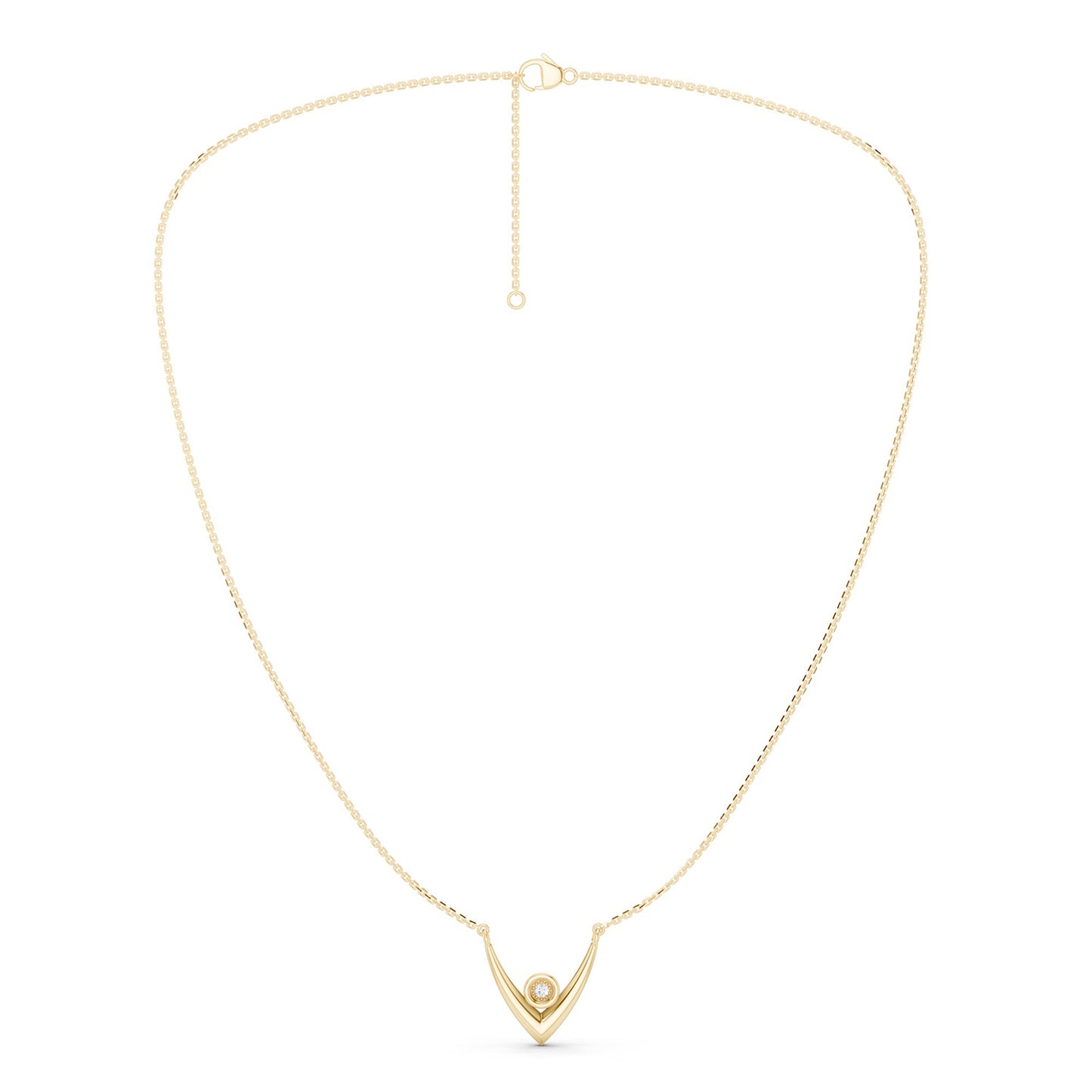 V Diamond Pendant Necklace