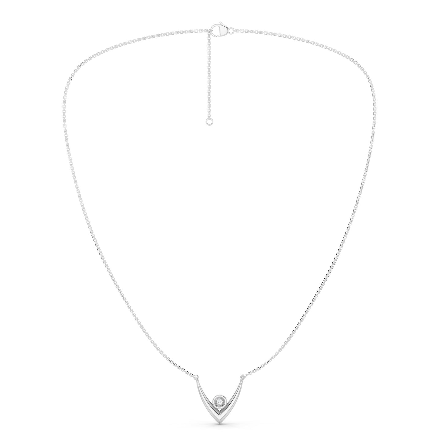 V Diamond Pendant Necklace