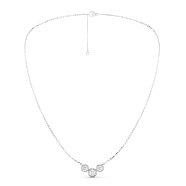 Radiant Trio Bezel Pendant Necklace