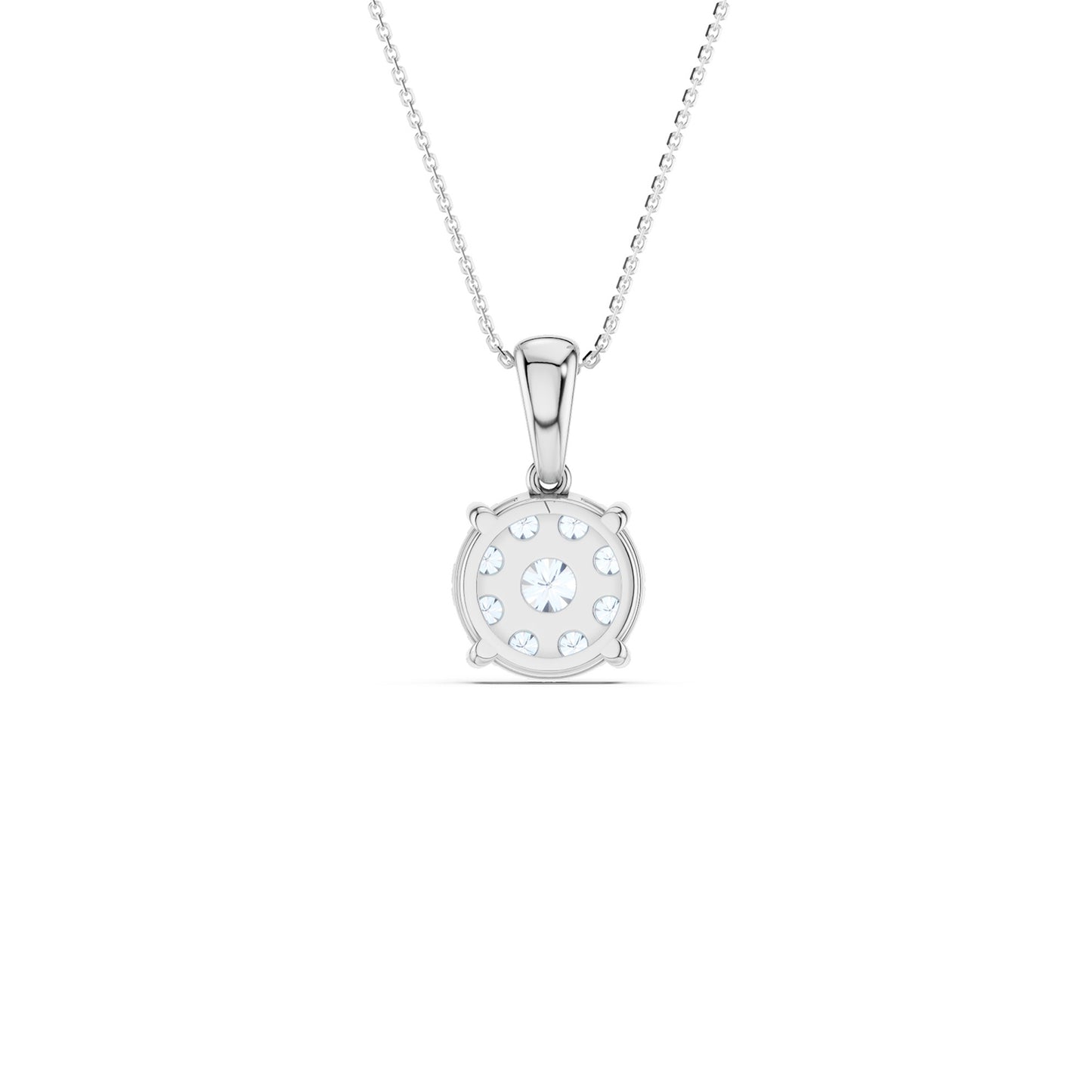 Round Cluster Double Prong Pendant