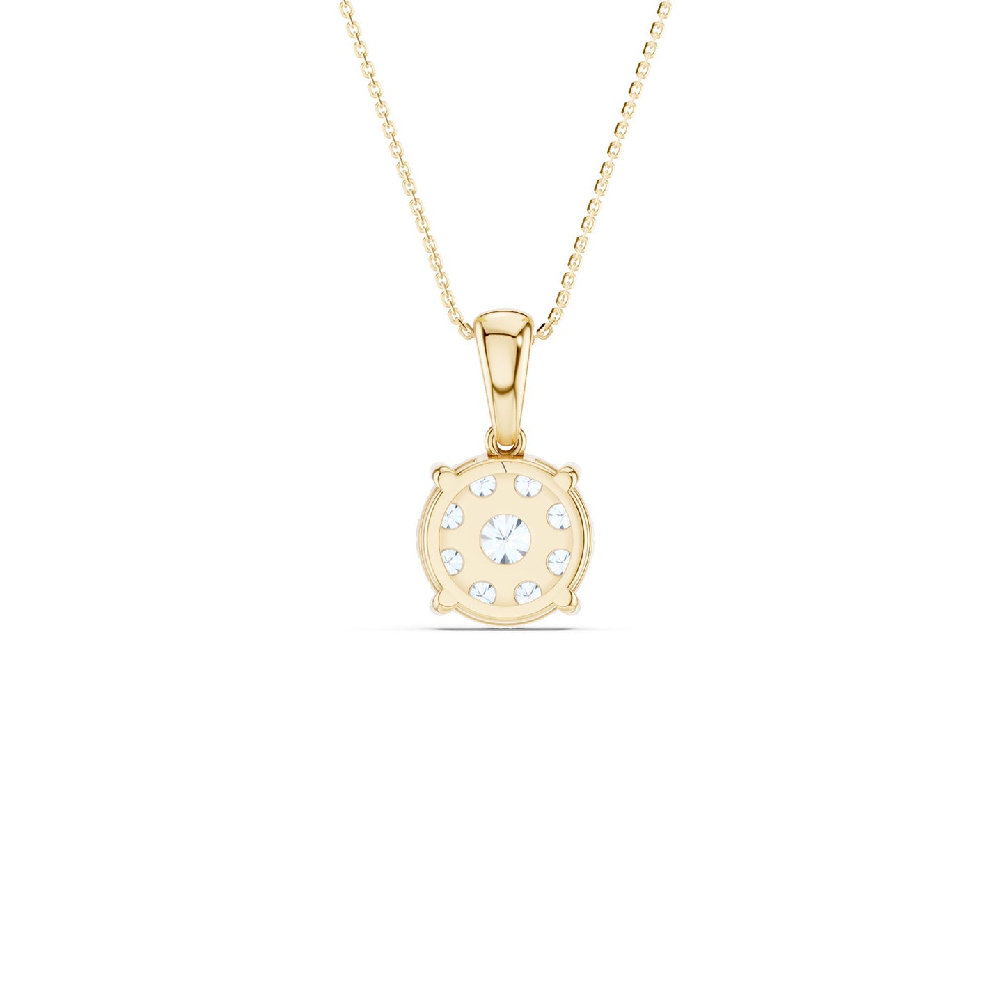 Round Cluster Double Prong Pendant