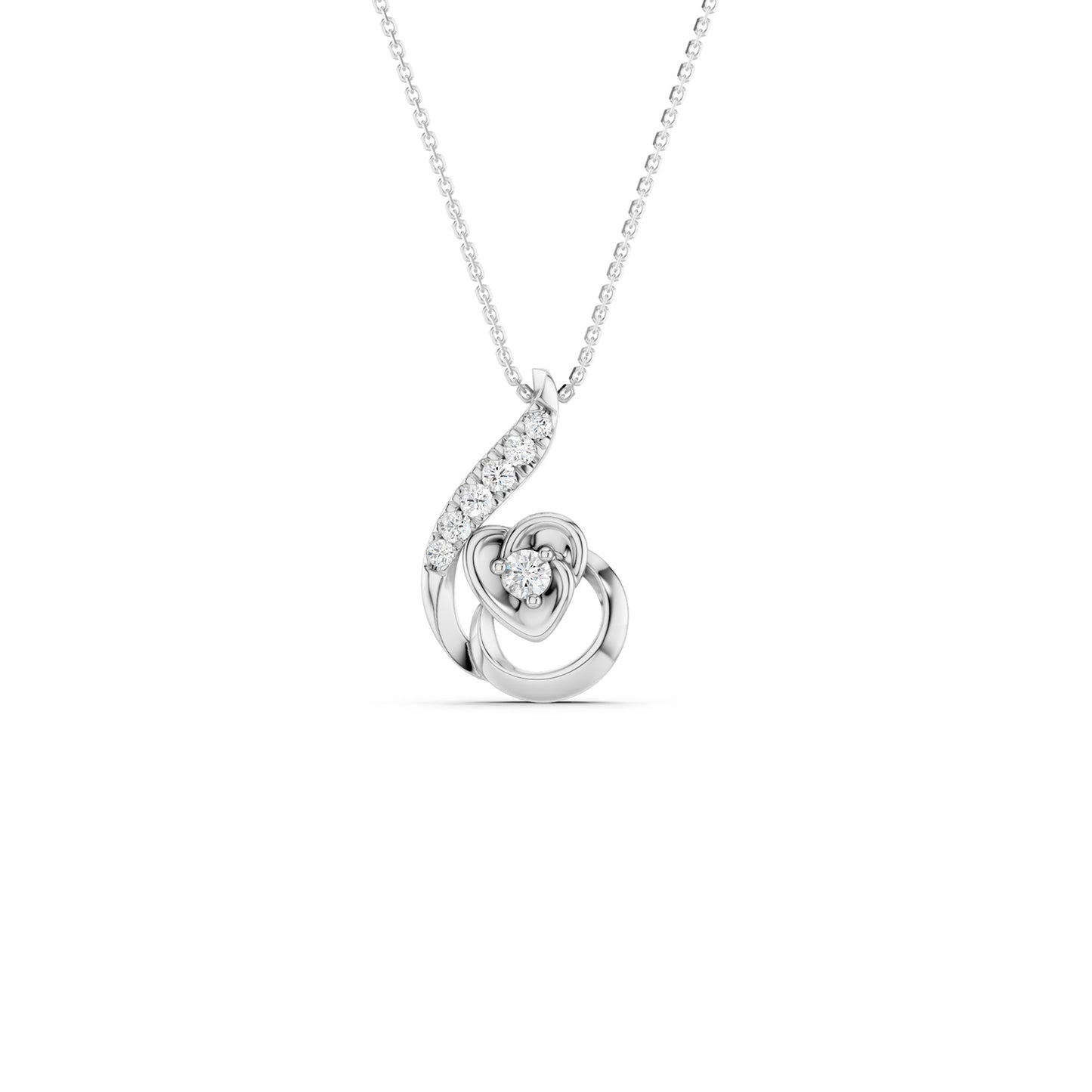 Dual-Tone Nestled Heart Pendant