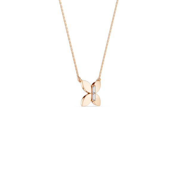 Butterfly Baguette Pendant Necklace