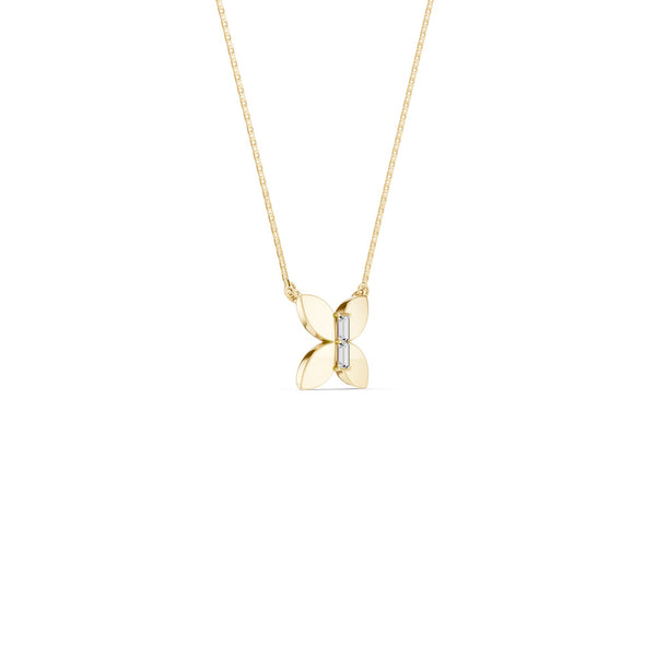 Butterfly Baguette Pendant Necklace