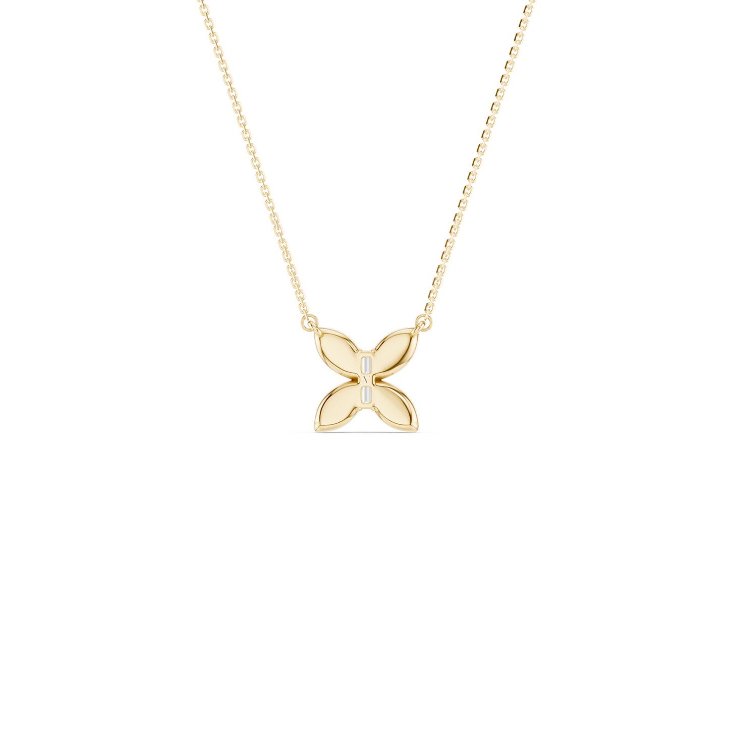 Butterfly Baguette Pendant Necklace