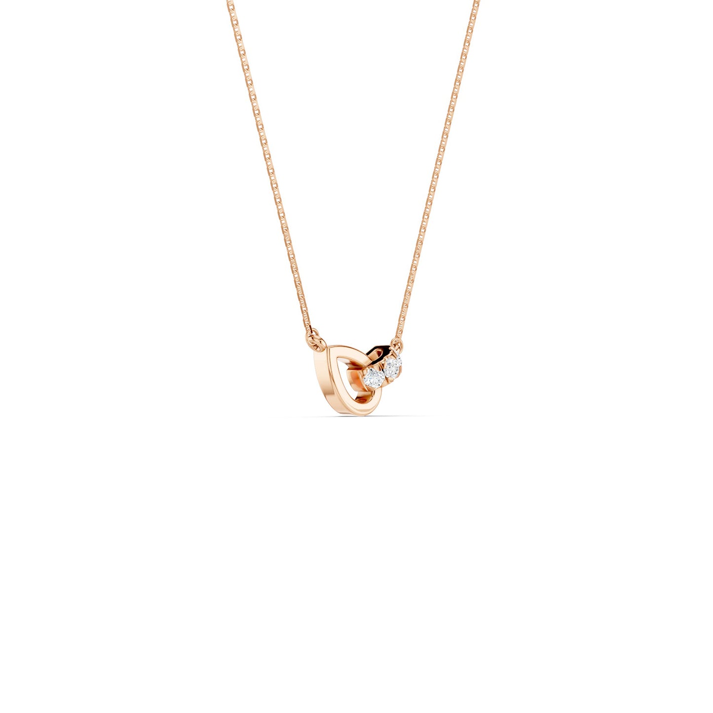 Interlocked Pear & Half Moon Necklace