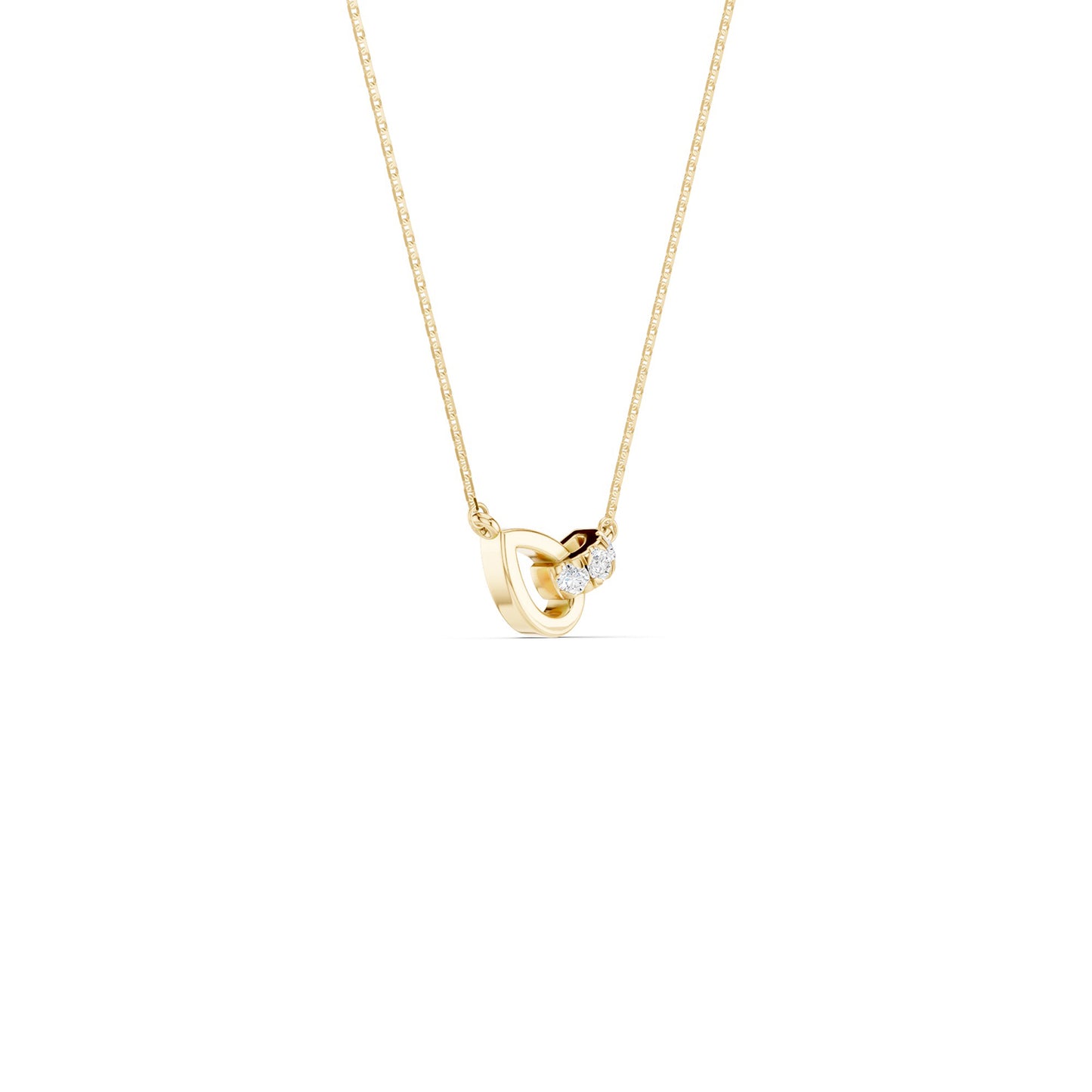 Interlocked Pear & Half Moon Necklace