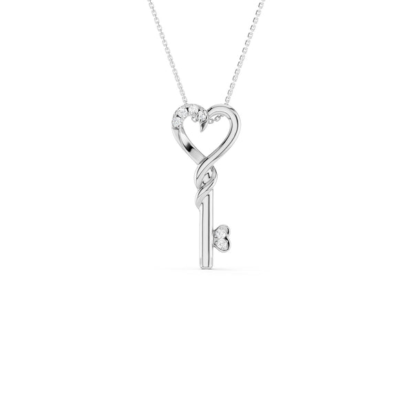 Twisted Heart Key Pendant