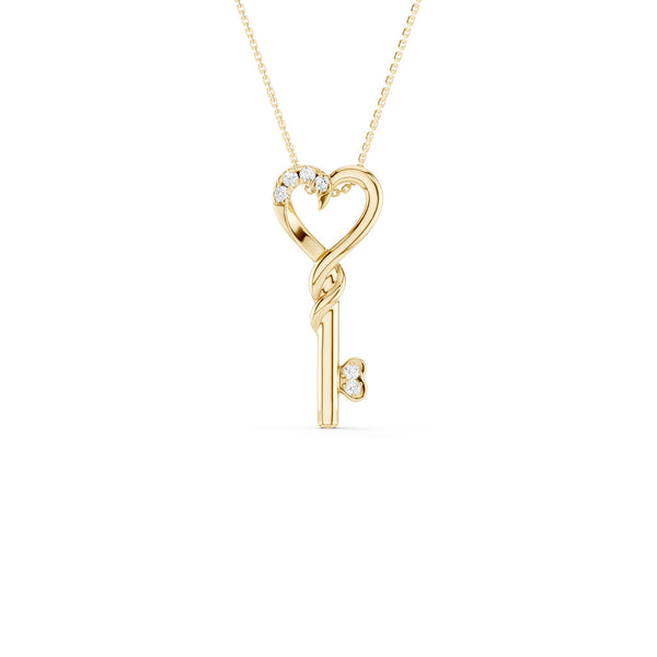Twisted Heart Key Pendant