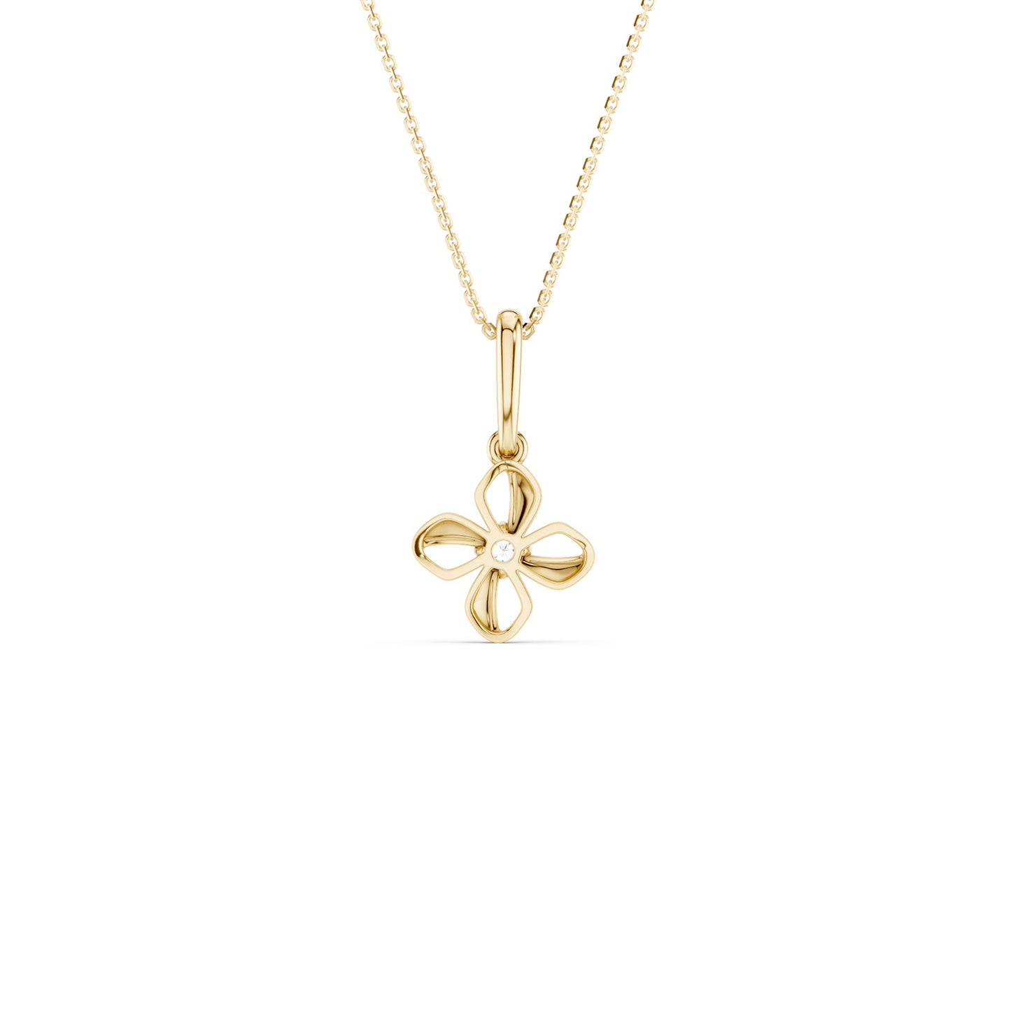 Sculpted 4-Petal Pendant