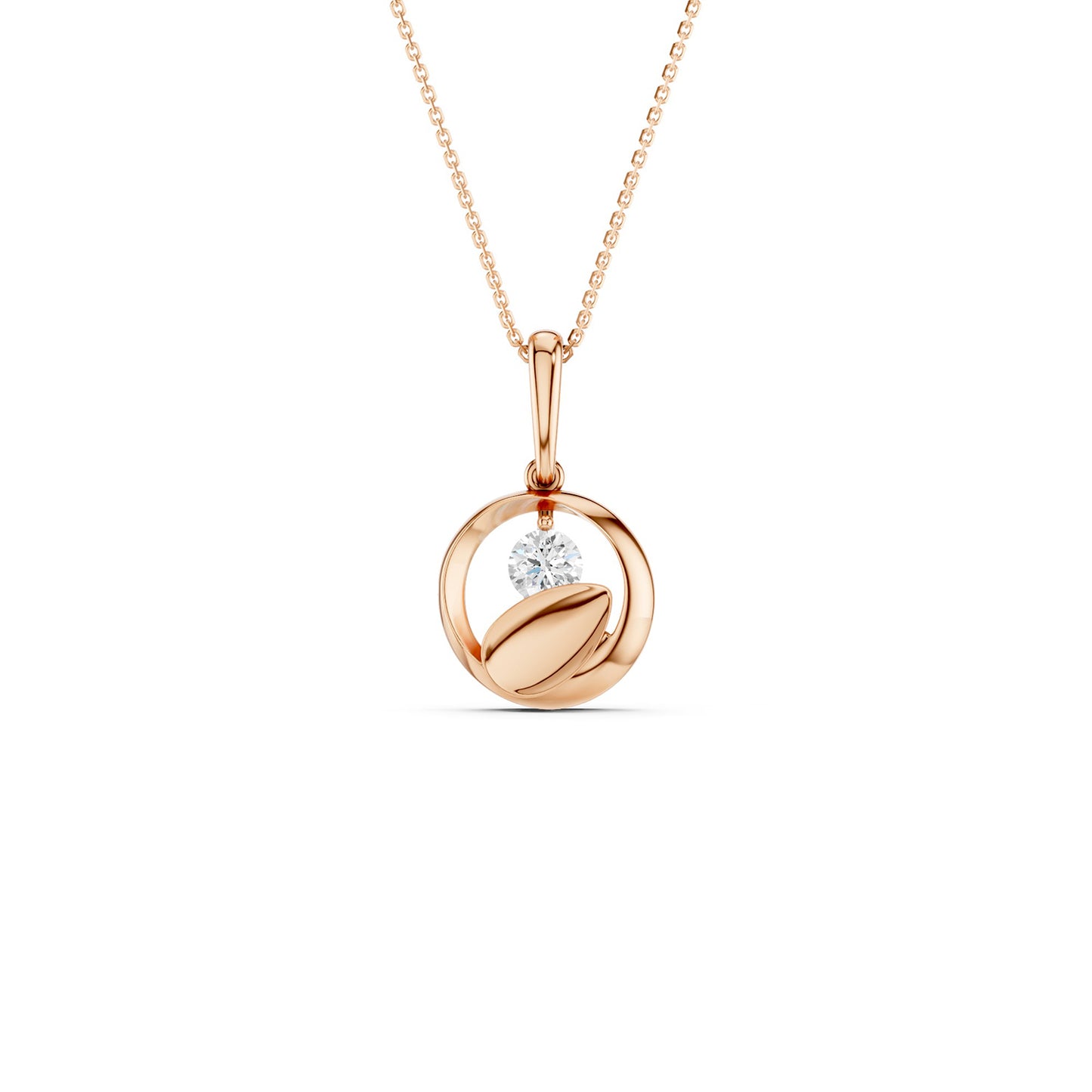 Open-Circle Leaf Pendant