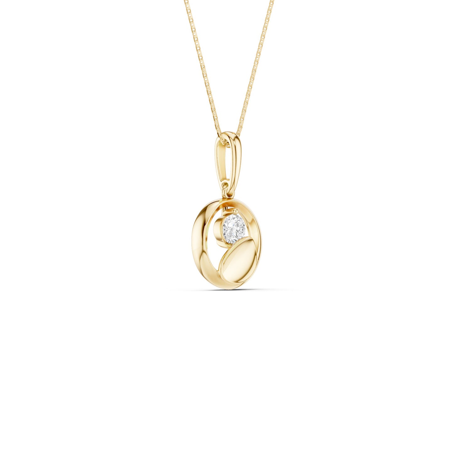 Open-Circle Leaf Pendant