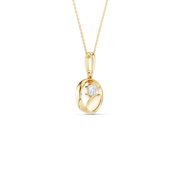 Open-Circle Leaf Pendant