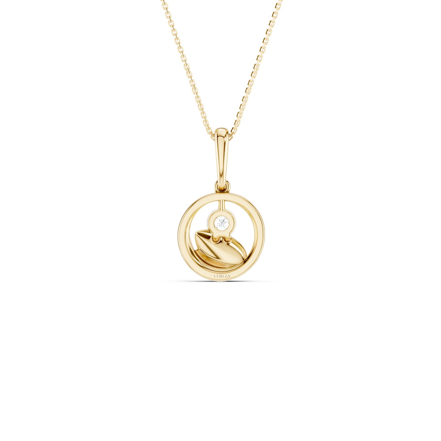 Open-Circle Leaf Pendant