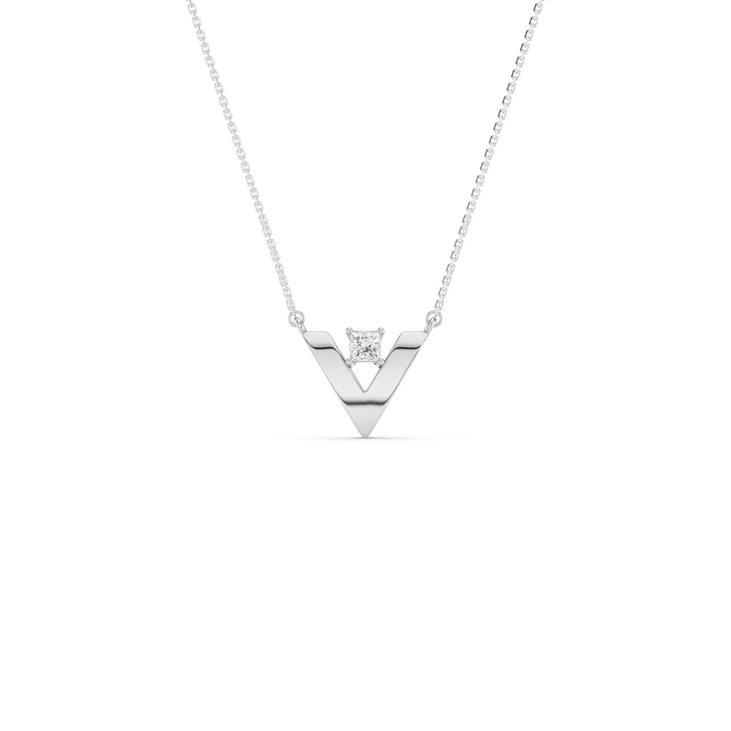 V-Shaped Round-Cut Necklace