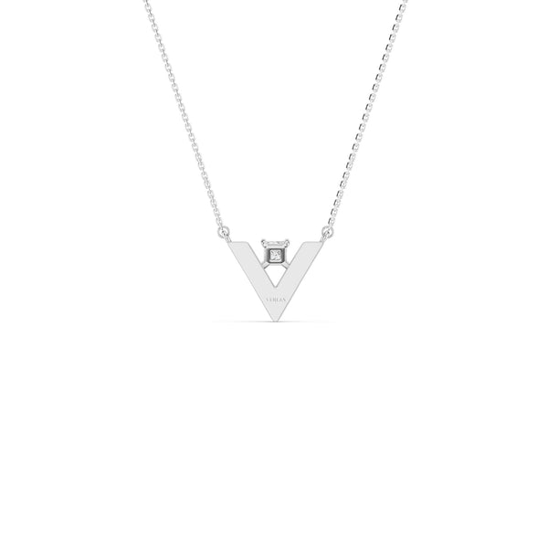 V-Shaped Round-Cut Necklace